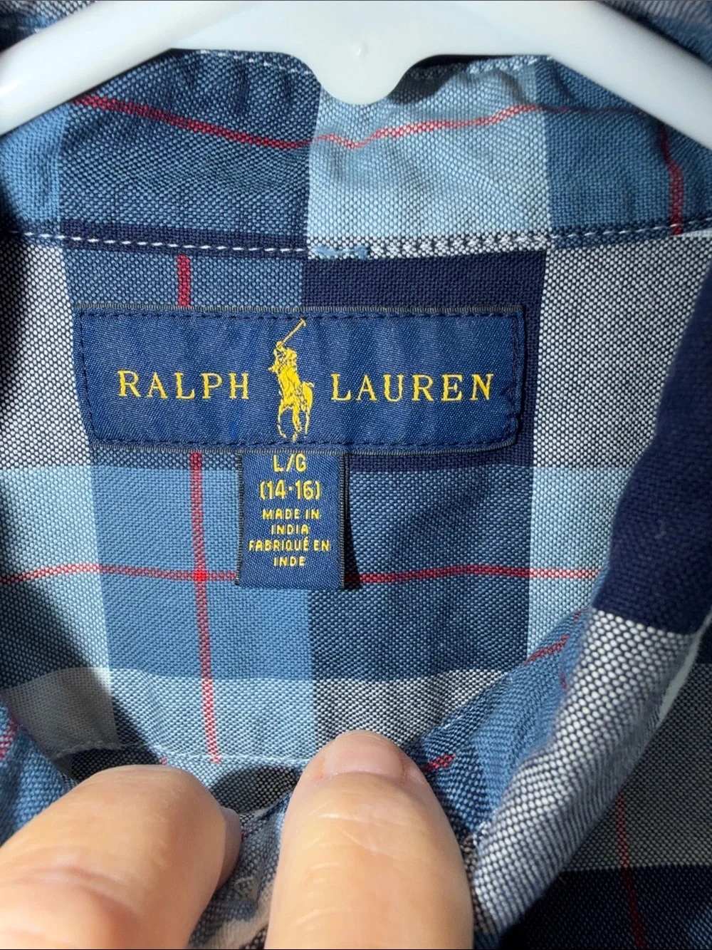 Ralph Lauren Blue Plaid Button-Down Shirt